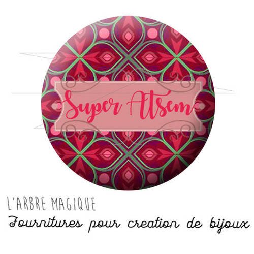 2 cabochons à coller super atsem rouge rose ref 1617  - 16 mm - 