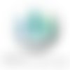 Cabochon fantaisie 25 mm plume boho turquoise vert ref 1590 