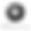 Cabochon fantaisie 25 mm etoile noir et blanc ref 1550 
