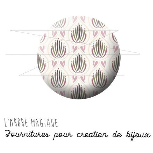 2 cabochons à coller floral lotus pastel parme 1514 - 16 mm - 