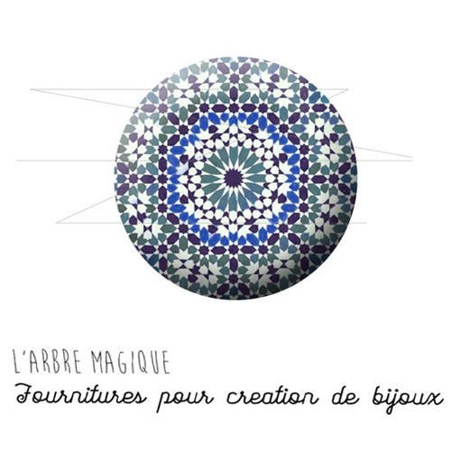 Cabochon fantaisie 25 mm maroc marocain faience ref 1482 