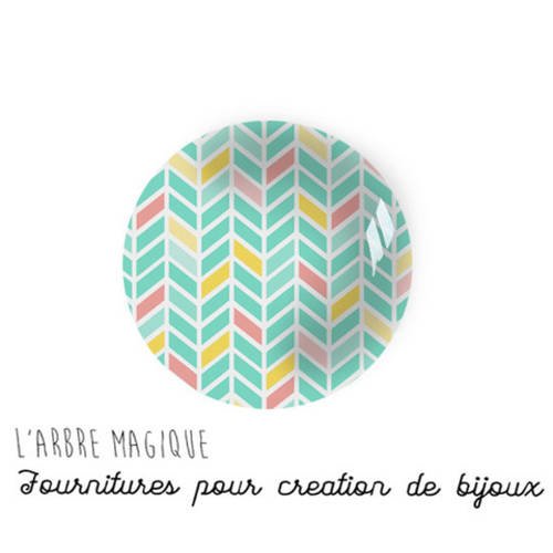 2 cabochons à coller géométrique en verre 14 mm m863