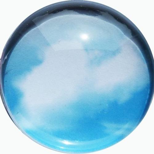 2 cabochons à coller nuage en verre 14 mm m345