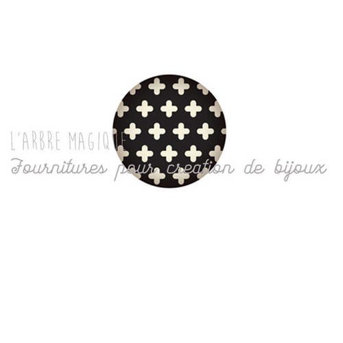 2 cabochons à coller géométrique en verre 14 mm m592
