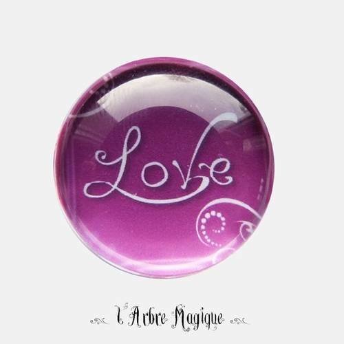 2 cabochons à coller love amour cœur message  en verre 14 mm - n145