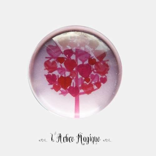 2 cabochons à coller love amour cœur message  en verre 14 mm - n158
