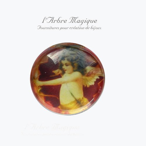 2 cabochons à coller love amour cœur message  en verre 14 mm - n277