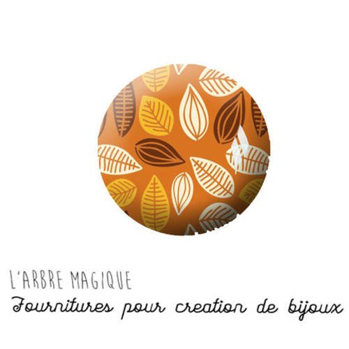 2 cabochons à coller automne fleurs en verre 14 mm n1110