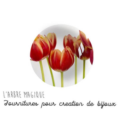 2 cabochons à coller fleurs en verre 14 mm n806