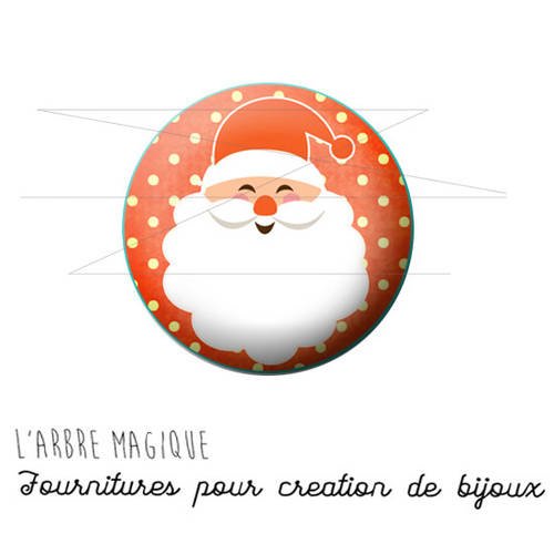 2 cabochons à coller noël pere noel ref 1471  - 16 mm - 