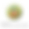Cabochon fantaisie 25 mm noël pinguoin vert rouge ref 1437 