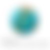 Cabochon fantaisie 25 mm illustration pierre turquoise ref 1460 