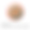 Cabochon fantaisie 25 mm cercles infinis tons orange bleu ref 1400 