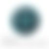 2 cabochons à coller cercles infinis abstrait tons bleu canard blanc ref 1308  - 18 mm 