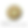 Cabochon fantaisie 25 mm cercle infini beige kaki rouge ref 1299 