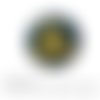 Cabochon fantaisie 25 mm fée dorée fond bleu nuit ref 1289 