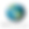 Cabochon fantaisie 25 mm planète terre bleu  ref 834b 