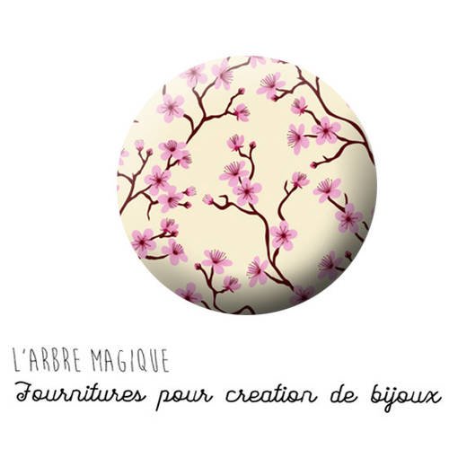 2 cabochons à coller fleur rose violet parme ref 1123  -  en verre 14 mm - 
