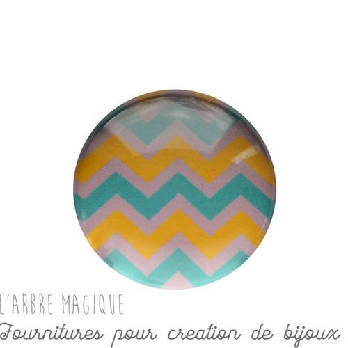 2 cabochons à coller chevron en verre 16 mm m331