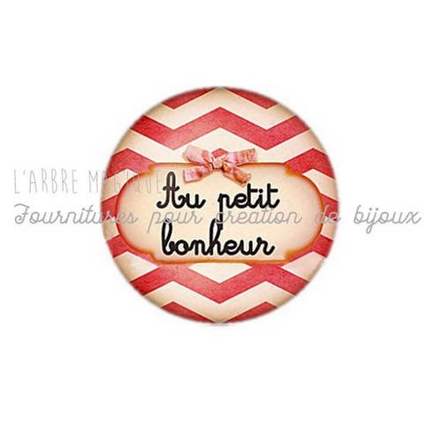 2 cabochons à coller love amour cœur message  en verre 16 mm - n575