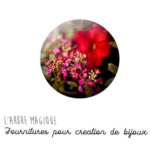2 cabochons à coller fleur cosmos ref 1281  -  en verre 20 mm - 