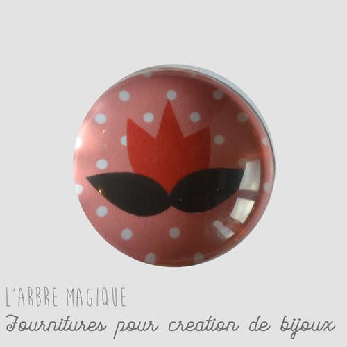 2 cabochons à coller fleurs  en verre 20 mm - n42