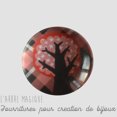 2 cabochons à coller arbre 3 en verre 20 mm n21