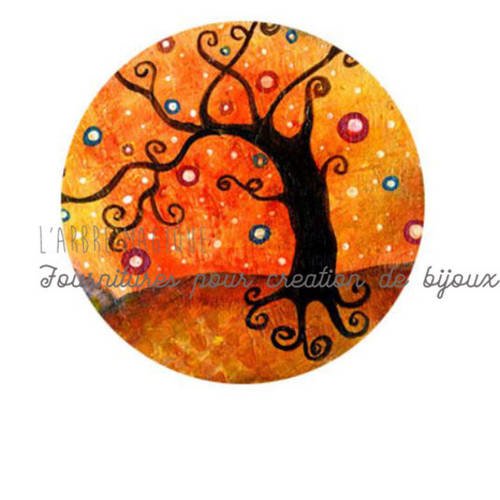 2 cabochons à coller arbre 3 en verre 20 mm n421