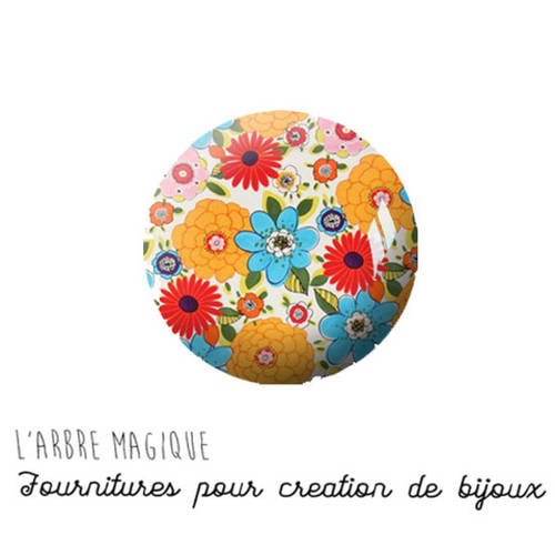 2 cabochons à coller fleurs en verre 20 mm n1078