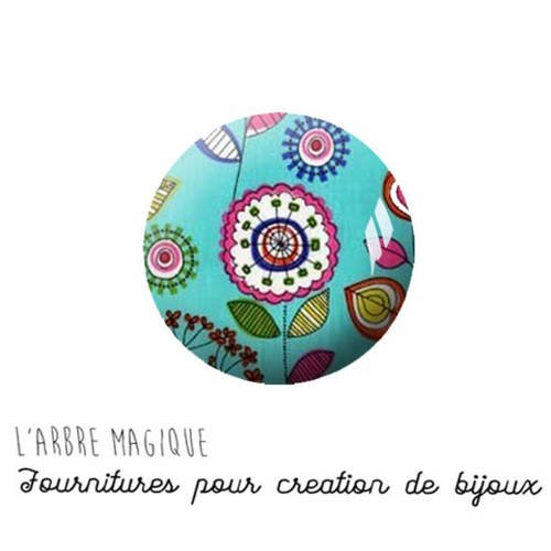 2 cabochons à coller fleurs en verre 20 mm n1079