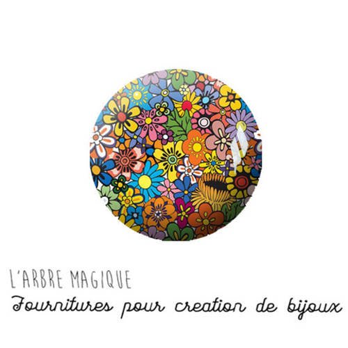 2 cabochons à coller fleurs en verre 20 mm n1081