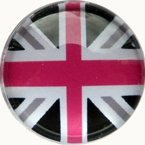 2 cabochons à coller uk union jack  en verre 20 mm - n353