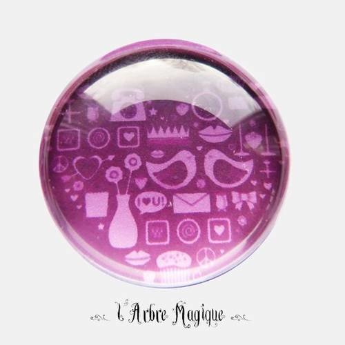 2 cabochons à coller love amour cœur message  en verre 20 mm - n147