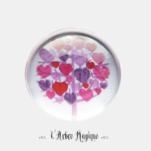 2 cabochons à coller love amour cœur message  en verre 20 mm - n148