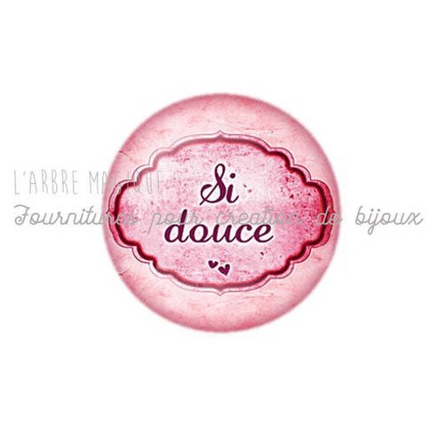 2 cabochons à coller love amour cœur message  en verre 20 mm - n574