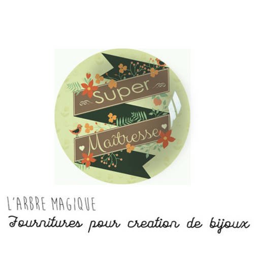 2 cabochons à coller maîtresse love amour cœur message  en verre 20 mm - n810