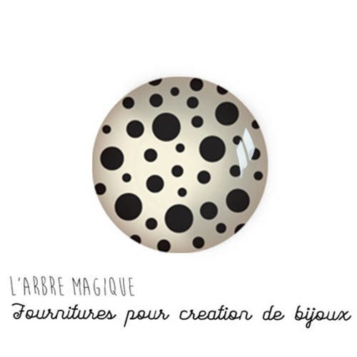 2 cabochons à coller petit pois  en verre 20 mm m793