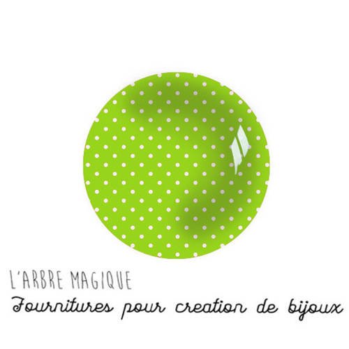2 cabochons à coller petit pois en verre 20 mm m987