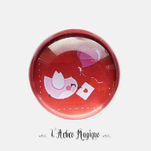 2 cabochons à coller oiseaux en verre 20 mm - a144