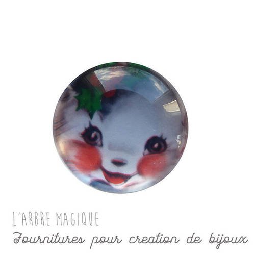 2 cabochons à coller chat en verre 20 mm - a605