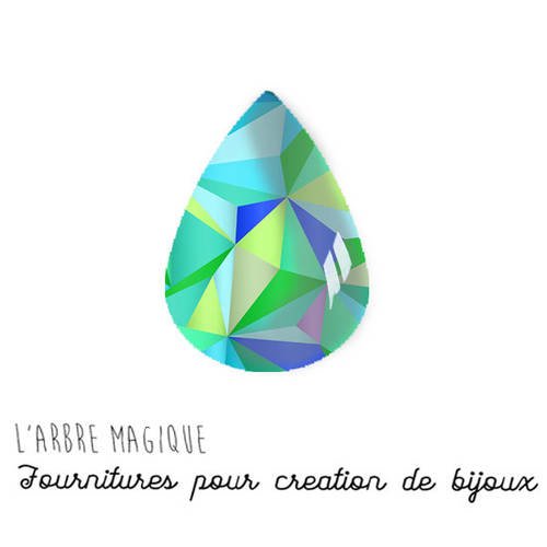 Cabochon à coller goutte en verre 18x25 mm theme triangle ref g066 