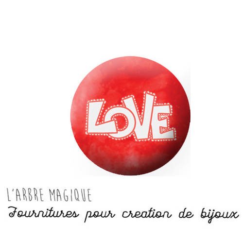 Resine epoxy 25 mm cabochon à coller amour love st valentin  - ref 1239 