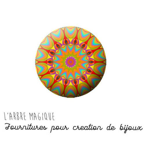 Resine epoxy 25 mm cabochon à coller mandala mantra  - ref 1202 