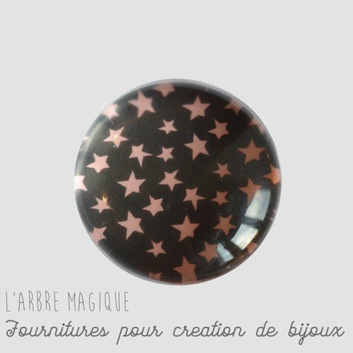 Resine epoxy 25 mm cabochon à coller étoiles  25 mm m361