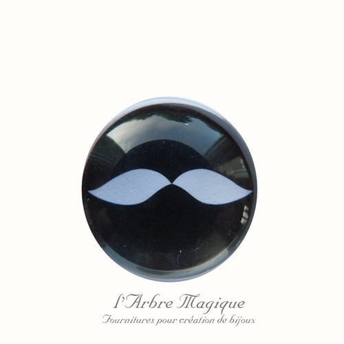 Resine epoxy 25 mm cabochon à coller moustache  25 mm m283