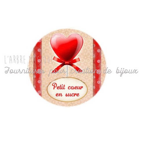 Resine epoxy 25 mm cabochon à coller love amour cœur message   25 mm - n568