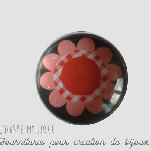 Resine epoxy 25 mm cabochon à coller fleur - n44