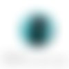 Cabochon à coller thème chat noir fond turquoise verre 25 mm - ref 1164 