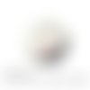 Cabochon à coller thème chat illustration oiseau piaf beige turquoise rouge verre 25 mm - ref 679 