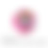 Cabochon à coller thème chat illustration oiseau nid piaf jaune rose bleu verre 25 mm - ref 714 
